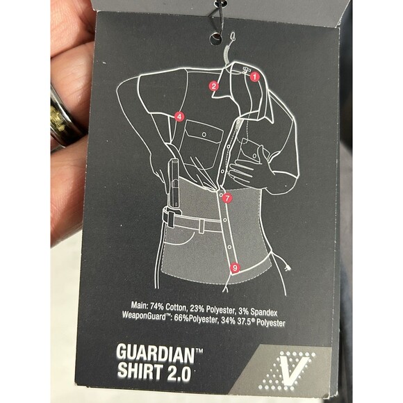 NEW! Vertx Shirt Mens SMALL Guardian 2.0 Athletic Fit WeaponGuard Conceal Carry - Picture 13 of 16